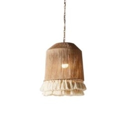 Lampada a sospensione rustica in stile bohémien, lampada da soffitto con nappe in corda di canapa