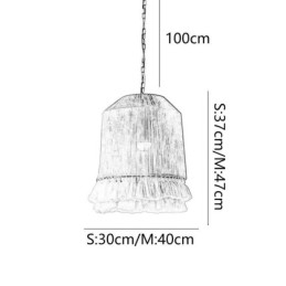 Lampada a sospensione rustica in stile bohémien, lampada da soffitto con nappe in corda di canapa