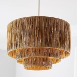 Lampada a sospensione retrò country con paralume in corda di carta multistrato e lampada da soffitto