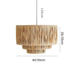 Lampada a sospensione retrò country con paralume in corda di carta multistrato e lampada da soffitto