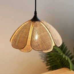 Lampada a sospensione in rattan Lampada da soffitto retrò in rattan