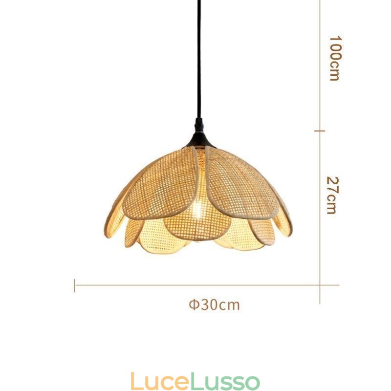 Lampada a sospensione in rattan Lampada da soffitto retrò in rattan