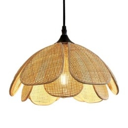 Lampada a sospensione in rattan Lampada da soffitto retrò in rattan