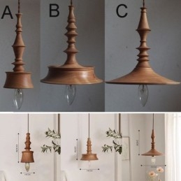 Lampada a sospensione in legno di gomma Ins Vintage Lampada a sospensione