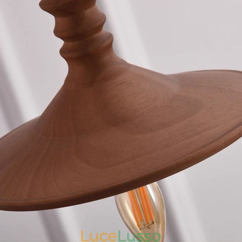 Lampada a sospensione in legno di gomma Ins Vintage Lampada a sospensione