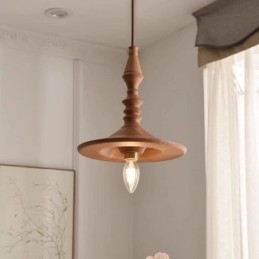 Lampada a sospensione in legno di gomma Ins Vintage Lampada a sospensione