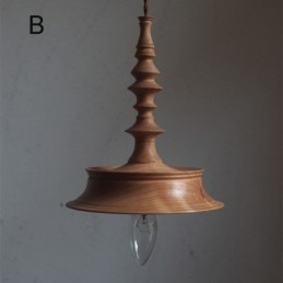 Lampada a sospensione in legno di gomma Ins Vintage Lampada a sospensione