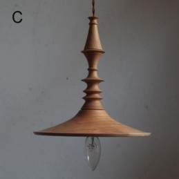 Lampada a sospensione in legno di gomma Ins Vintage Lampada a sospensione