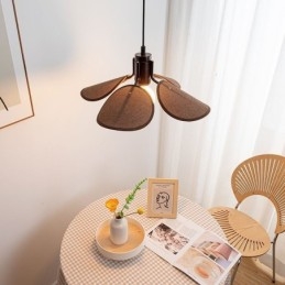 Lampada a sospensione nordica Wabi Sabi Style Paralume in tessuto Lampada da soffitto decorativa