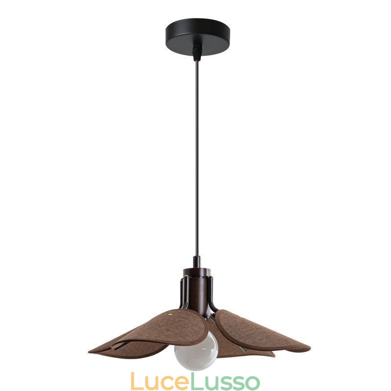 Lampada a sospensione nordica Wabi Sabi Style Paralume in tessuto Lampada da soffitto decorativa