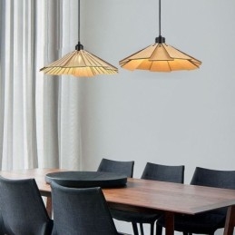 Lampada a sospensione creativa retrò in legno da soffitto