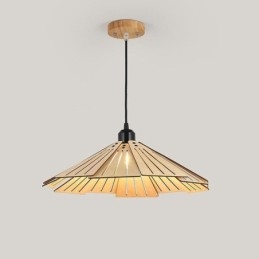 Lampada a sospensione creativa retrò in legno da soffitto