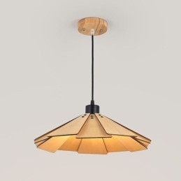 Lampada a sospensione creativa retrò in legno da soffitto