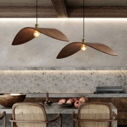 Lampada a sospensione in legno massello, lampada da soffitto retrò creativa