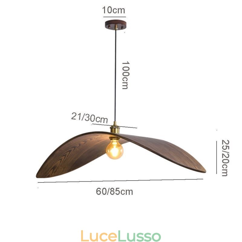 Lampada a sospensione in legno massello, lampada da soffitto retrò creativa