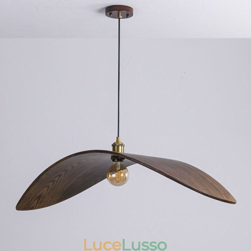 Lampada a sospensione in legno massello, lampada da soffitto retrò creativa