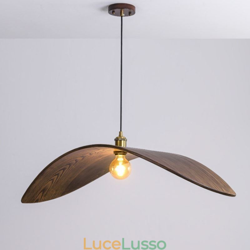 Lampada a sospensione in legno massello, lampada da soffitto retrò creativa