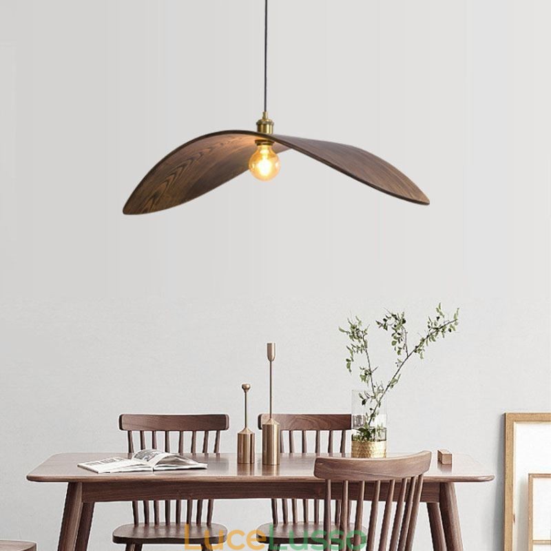 Lampada a sospensione in legno massello, lampada da soffitto retrò creativa