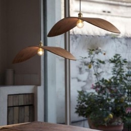 Lampada a sospensione in legno massello, lampada da soffitto retrò creativa