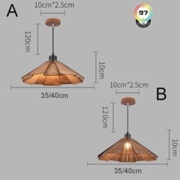 Lampada a sospensione retrò Lampada da soffitto creativa in legno
