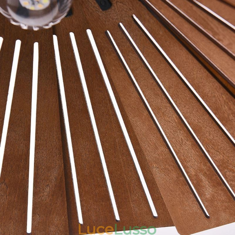 Lampada a sospensione retrò Lampada da soffitto creativa in legno