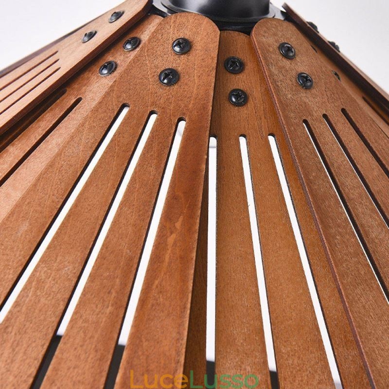 Lampada a sospensione retrò Lampada da soffitto creativa in legno