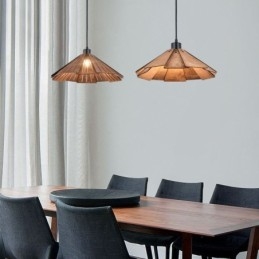 Lampada a sospensione retrò Lampada da soffitto creativa in legno