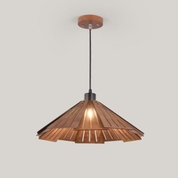 Lampada a sospensione retrò Lampada da soffitto creativa in legno