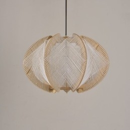 Lampada a sospensione nordica in stile retrò Wabi Sabi Lampada da soffitto in legno massello fatta a mano