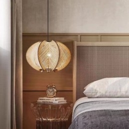 Lampada a sospensione nordica in stile retrò Wabi Sabi Lampada da soffitto in legno massello fatta a mano