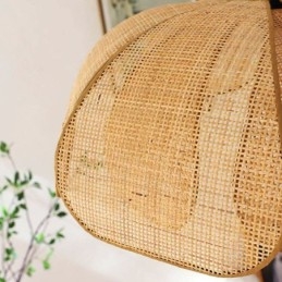 Lampada a sospensione Rattan Petal Wabi Sabi Style Lampada da soffitto in rattan intrecciato a mano