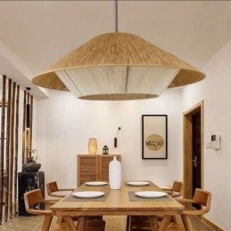 Lampada a sospensione in corda di canapa Lampada da soffitto intrecciata a mano