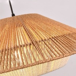 Lampada a sospensione in corda di canapa Lampada da soffitto intrecciata a mano