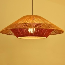 Lampada a sospensione in corda di canapa Lampada da soffitto intrecciata a mano
