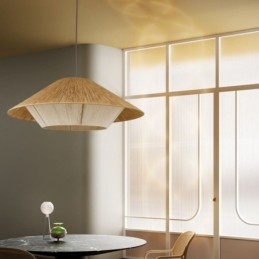 Lampada a sospensione in corda di canapa Lampada da soffitto intrecciata a mano
