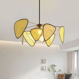 Lampada a sospensione naturale semplice intrecciata a mano
