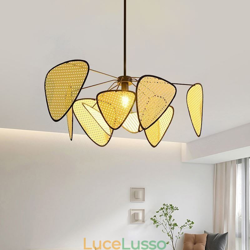 Lampada a sospensione naturale semplice intrecciata a mano