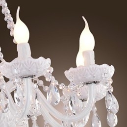Lampadario Cristallo Bianco Moderno Soggiorno 8 Luci