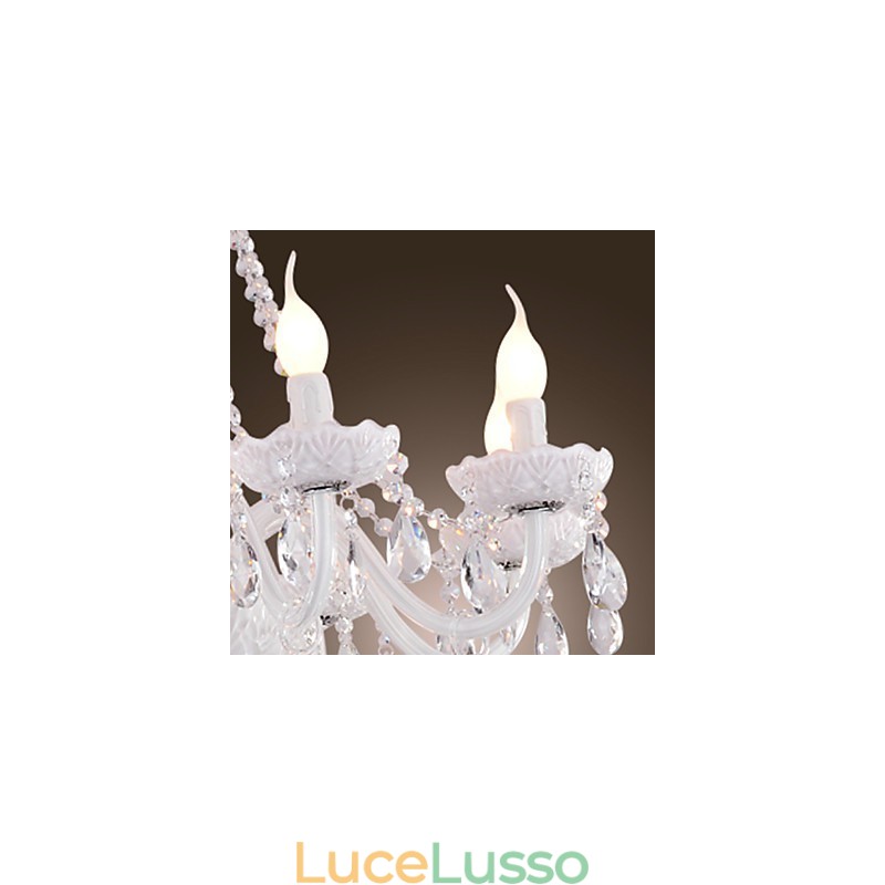 Lampadario Cristallo Bianco Moderno Soggiorno 8 Luci