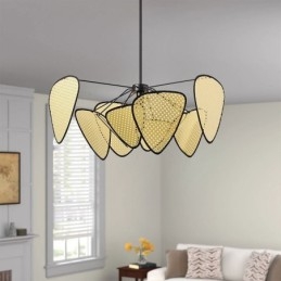 Lampada a sospensione naturale semplice intrecciata a mano