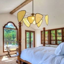 Lampada a sospensione naturale semplice intrecciata a mano