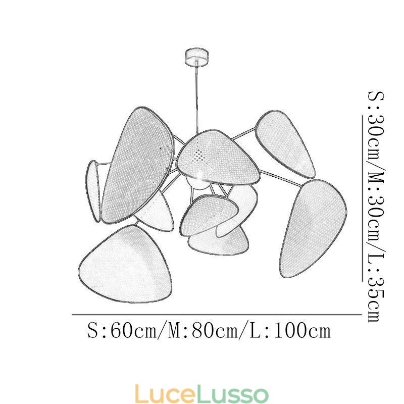 Lampada a sospensione naturale semplice intrecciata a mano