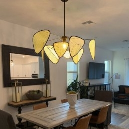 Lampada a sospensione naturale semplice intrecciata a mano