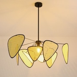 Lampada a sospensione naturale semplice intrecciata a mano