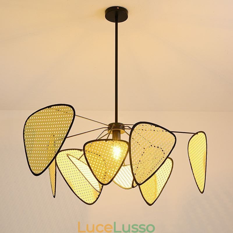 Lampada a sospensione naturale semplice intrecciata a mano