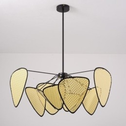 Lampada a sospensione naturale semplice intrecciata a mano