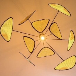 Lampada a sospensione naturale semplice intrecciata a mano