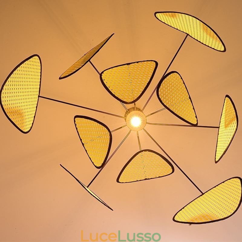 Lampada a sospensione naturale semplice intrecciata a mano