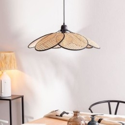 Lampada a sospensione naturale semplice intrecciata a mano