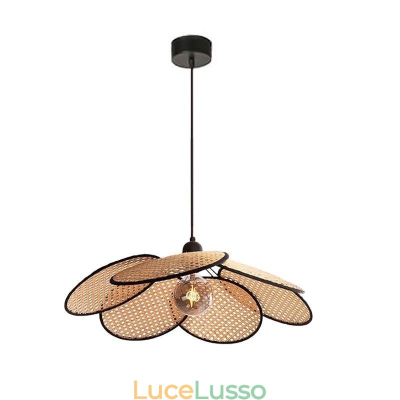 Lampada a sospensione naturale semplice intrecciata a mano